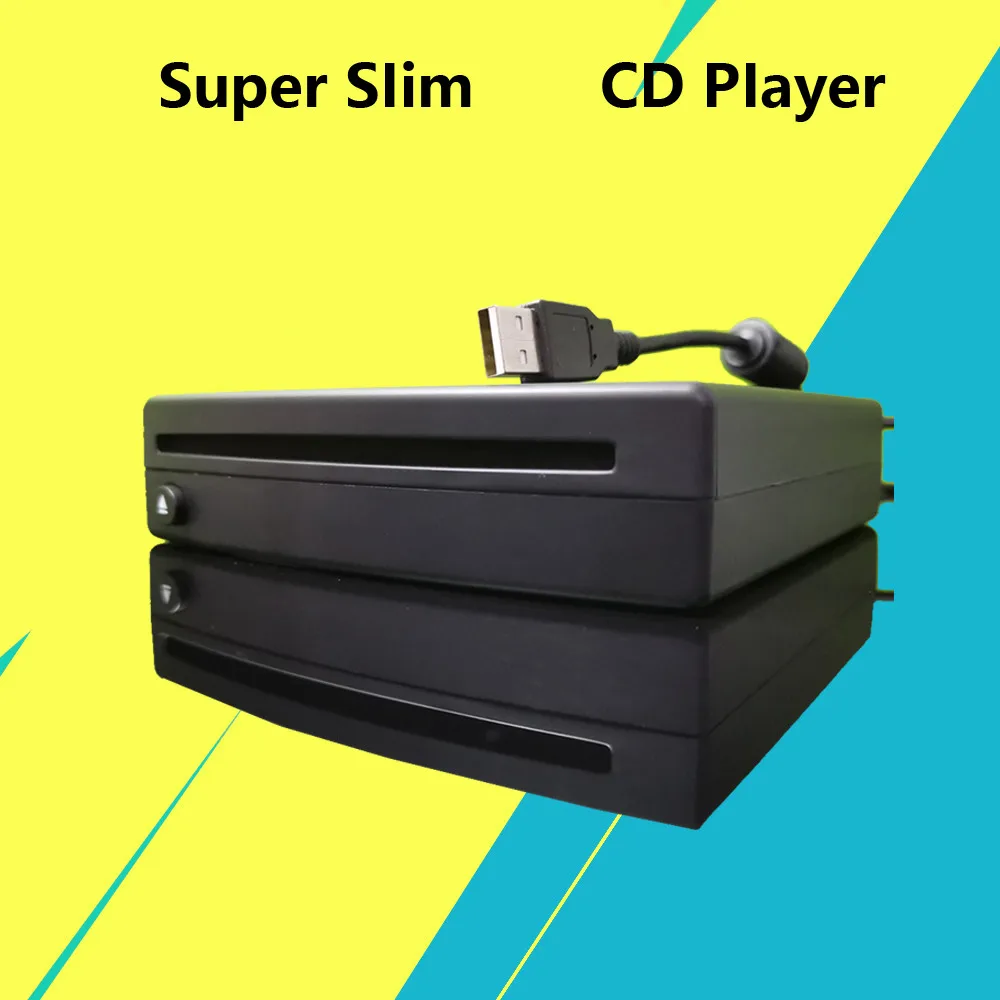 $48.40 Super Slim External Car CD Player Compatible with PC, LED TV, MP5, Android GPS Navigation Universal USB Power Slot-in Type