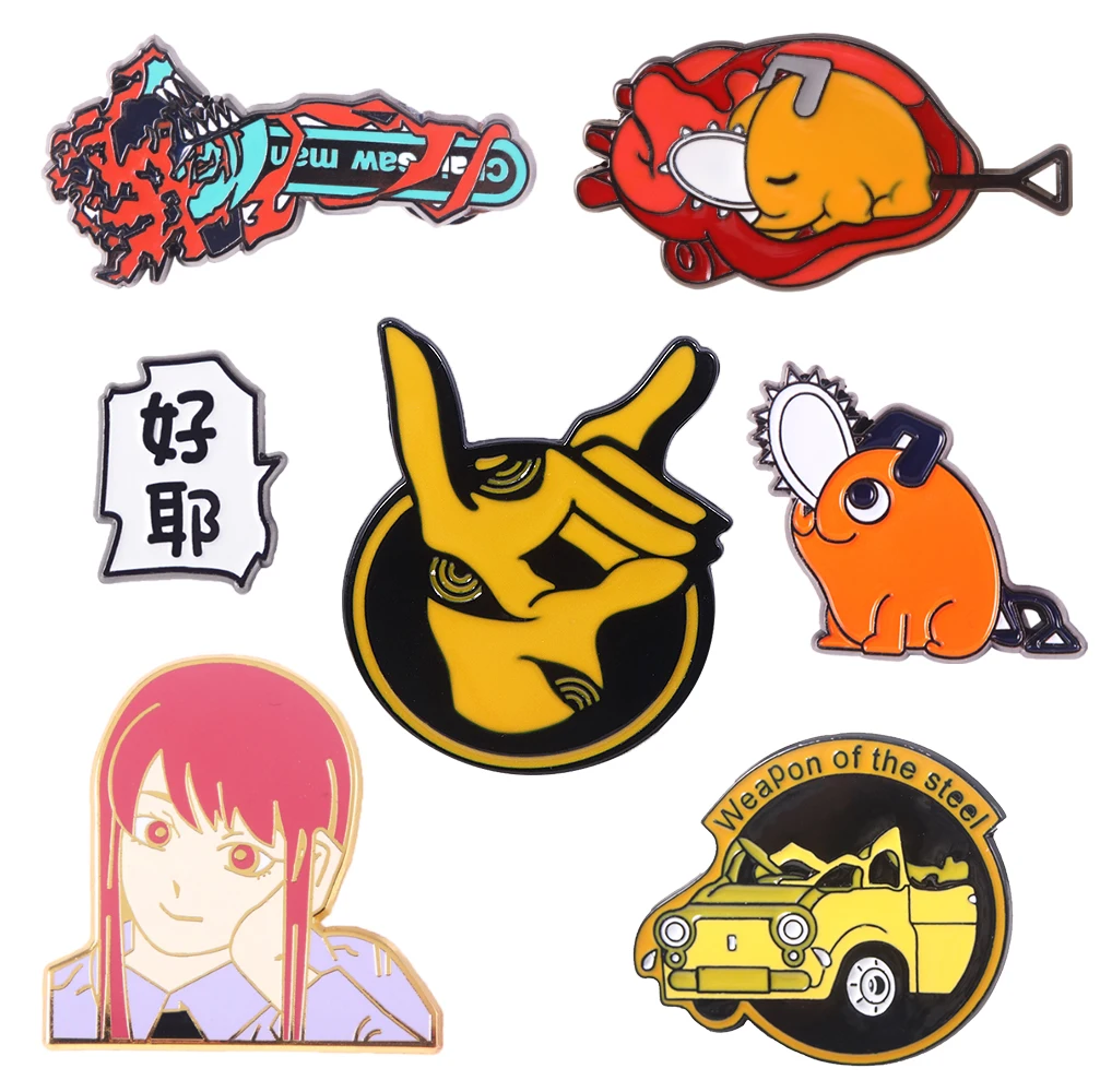

Anime Chainsaw Man Badge Brooch Cute Cartoon Pochita Cosplay Pins Brooches for Women Men Lapel Pin Jewelry
