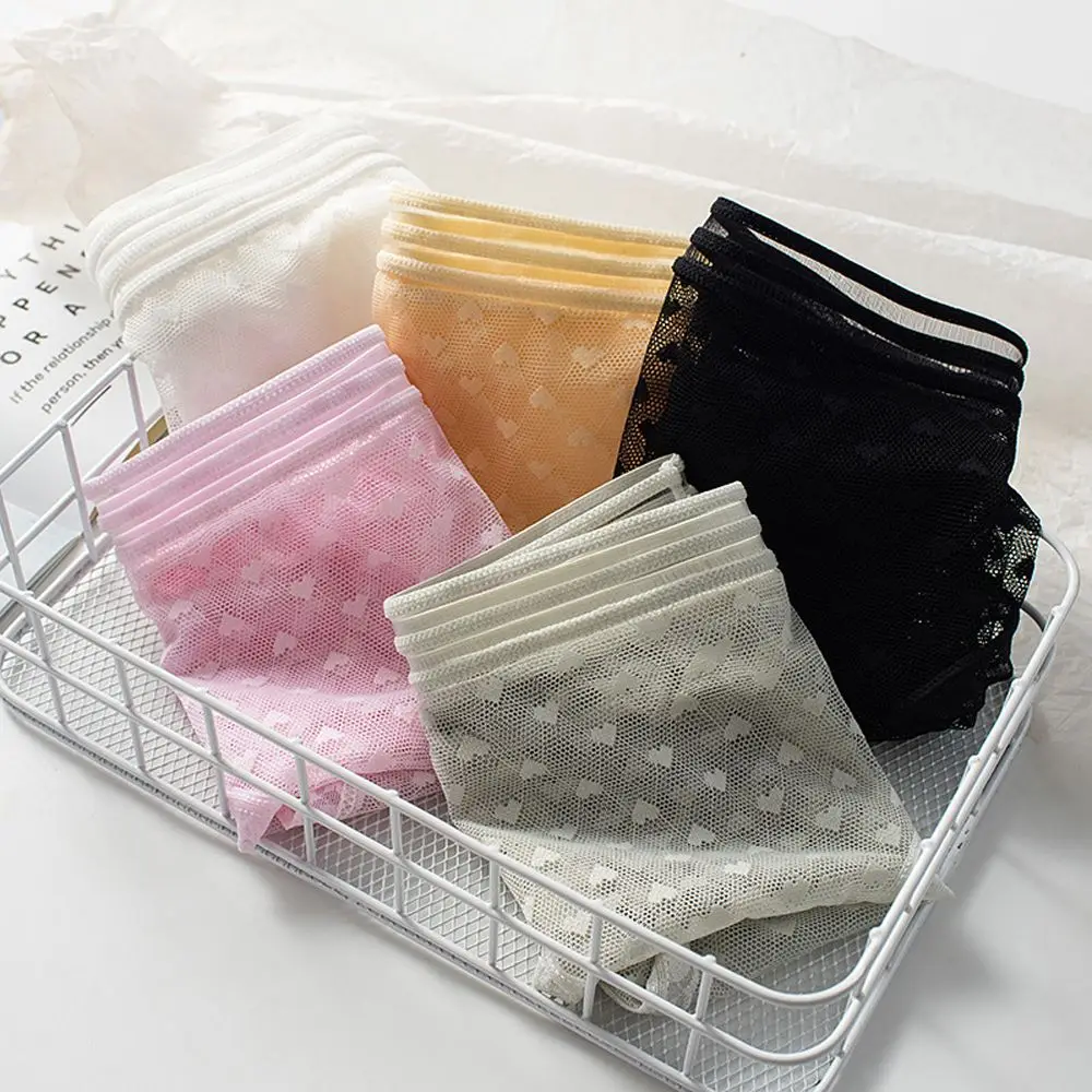 2022 Sexy Panties Women Girl Underwear Transparent Briefs Traceless Breathable Middle Waist Underpants Female Lingerie