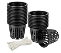 25pcs hydroponic colonization mesh pot net cup basket with absorbent rope planting grow nursery plant soilless garden supplies