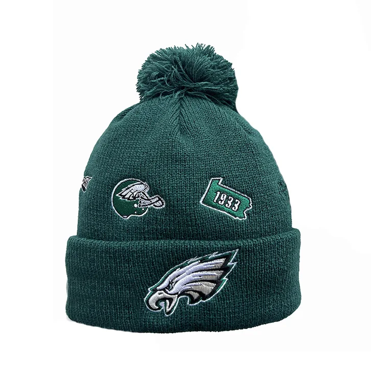 

Football Team Beanie Hat With Team Logo Football Knit Hats Winter Cuffed Stylish Beanie Cap Sport Fans Fashion Toque Cap