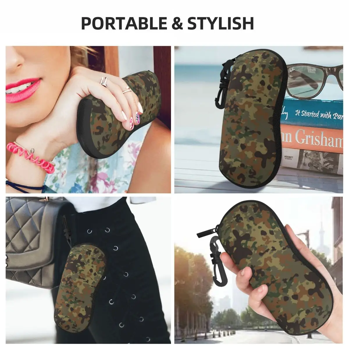 Изготовленный на заказ камуфляжный футляр для очков Flecktarn портативный военный