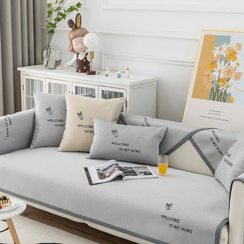 Summer New Ice Silk Sofa Cushion Light Luxury Simple Fresh Style Living Room Special Decoration |