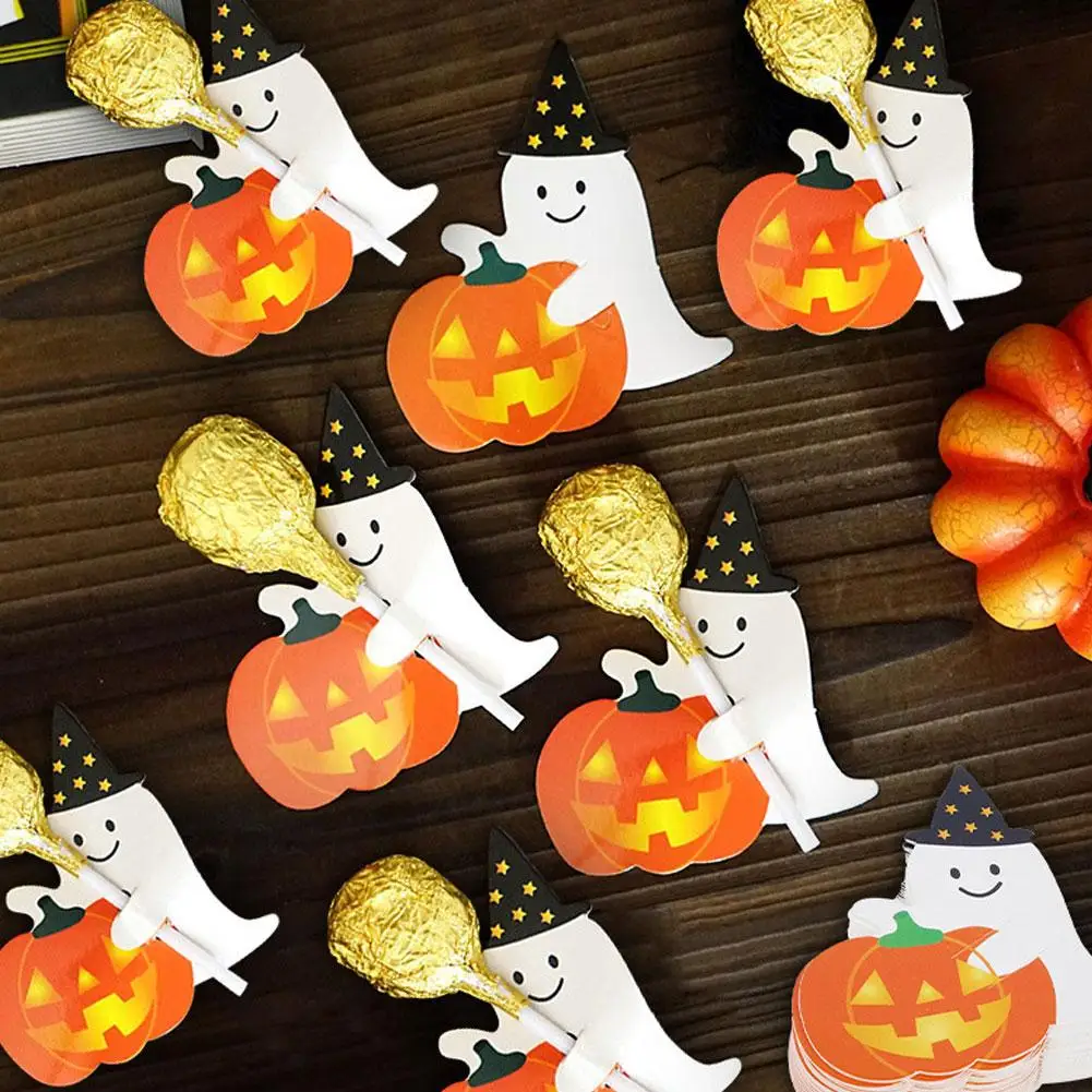 50 шт. держатель для конфет на Хэллоуин украшенные бумажные карты