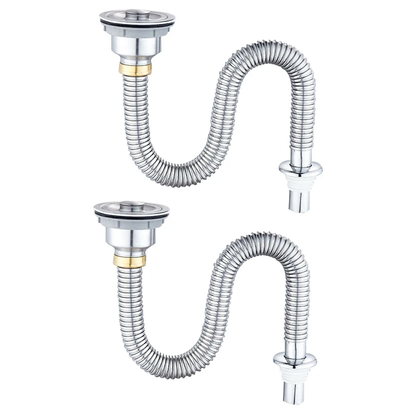 

2X Kitchen Stainless Steel Sink Stopper Single Sank Sink Drain Pipe Bathroom Sewer Accessories Kitchen Basket