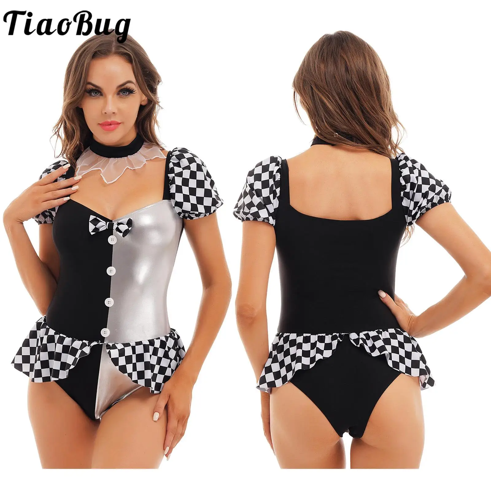 

Женское боди с квадратным вырезом и рукавами-фонариками на Хэллоуин