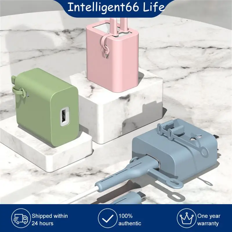 

Silicone Fall-resistant Charging Head Protective Cover Black Quick Charging Shell Durable Charger Protective Sleeve Light