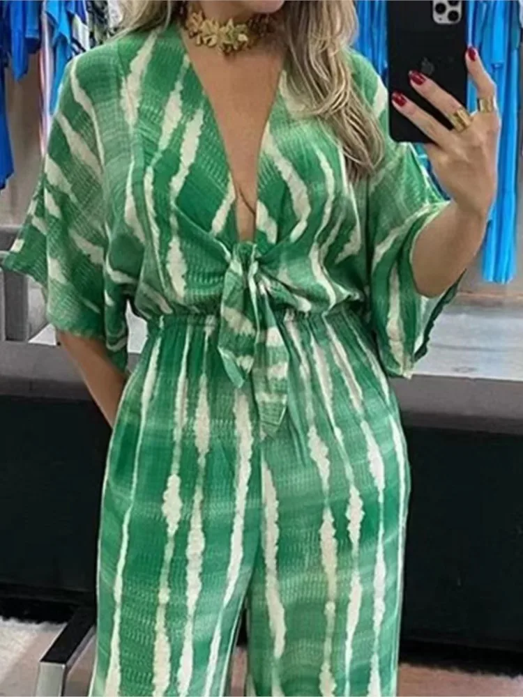 Комбинезон женский с принтом модный пикантный Повседневный удобный длинный