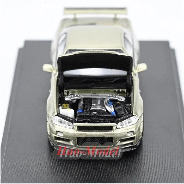MotorHelix MH 1/64 для Nissan GTR R34 Z TUNE литая под давлением модель автомобиля из сплава