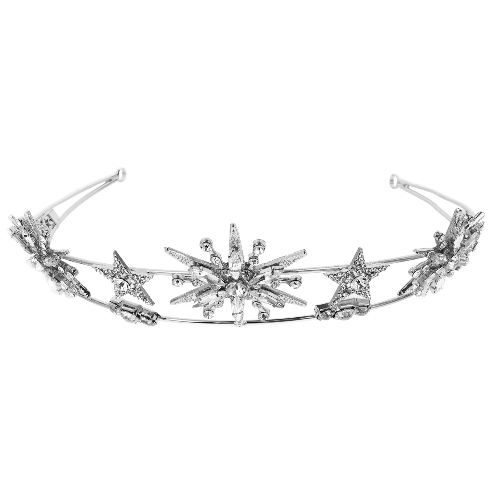 Crystal Headbands Women Girl Headband Rhinestone Crowns Tiaras Moon Goddess Headpiece