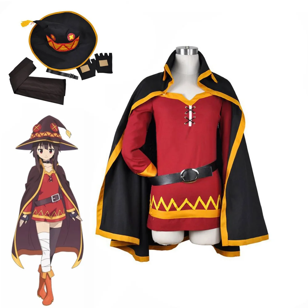 

Konosuba, благословение Бога на этот чудесный мир, плащ мегумина, платье, Униформа, наряд, аниме, косплей, костюмы на Хэллоуин