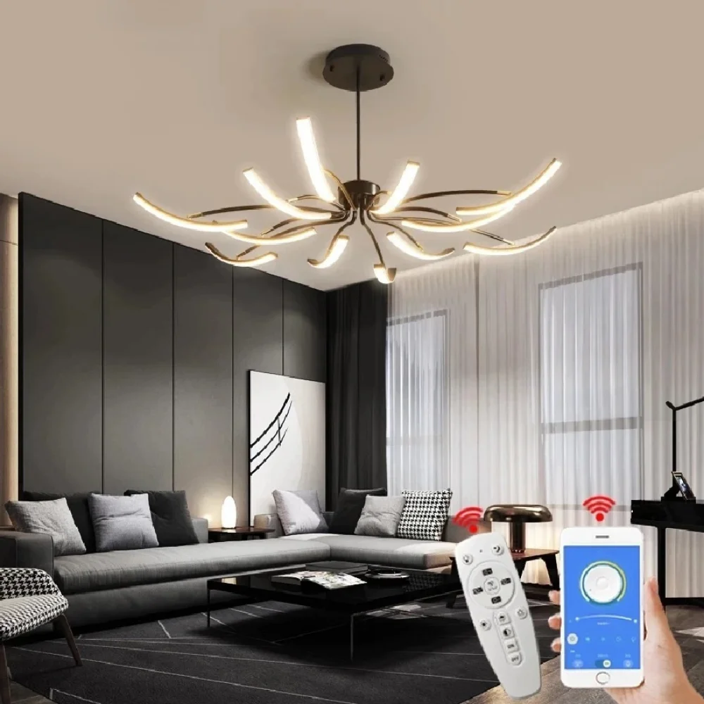 

Pendant lights LED pendant lamp Nordic simple indoor head minimalist lines For Living Room Home Ceiling Light