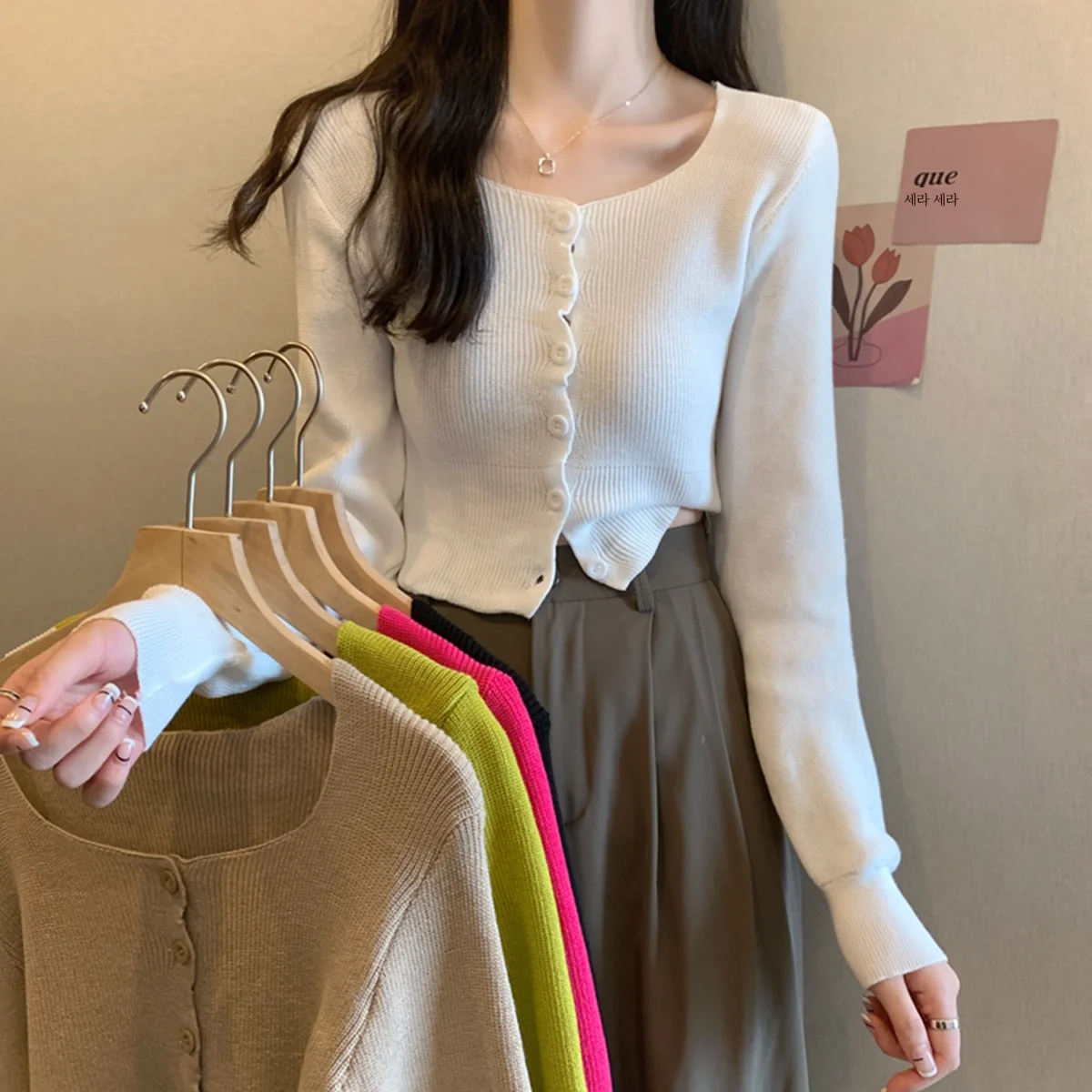 Настоящий снимок реальная цена Осенний корейский чистый приталенный короткий