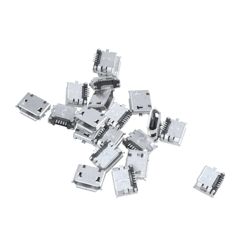 

20 шт. DIY Micro-USB 5-контактный гнездовой разъем стеклянная поверхность, SMD крепление