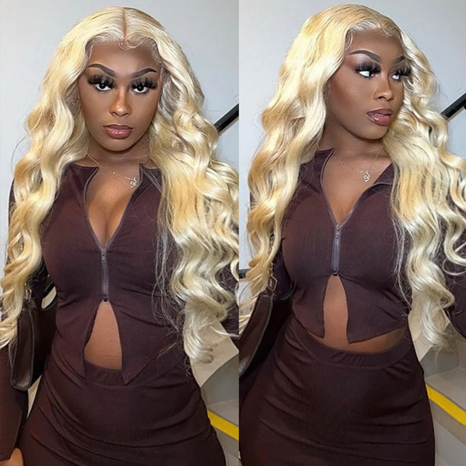 Blonde Body Wave Lace Front Human Hair Wigs For Women 13X4 Lace Frontal Wig Brazilian 613 Color Body Wave Lace Closure Wig 4X4
