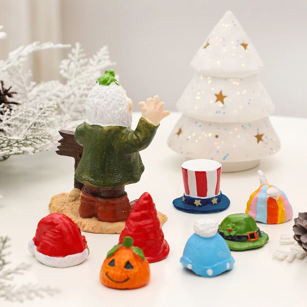 Рождественские Украшения сделай Сам Фигурки Гномов Изделия Из Смолы Миниатюрные