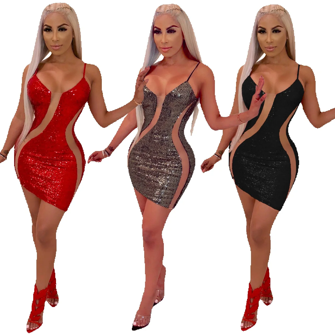 

M862 Boutique Sexy Sequin Dress