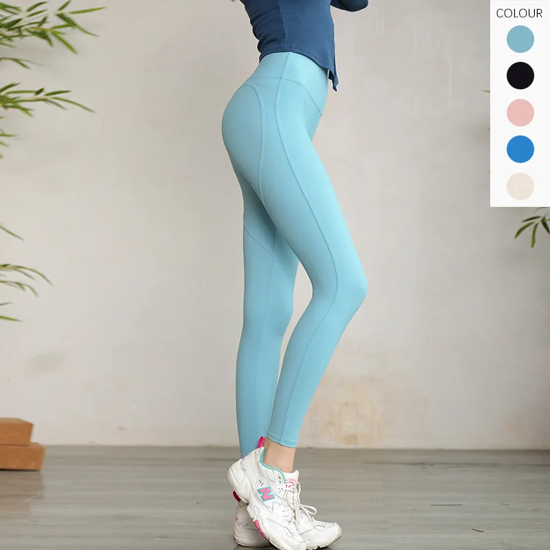 

Fitness Running Street Women Yoga Pants High Waist Tight Leggings Pockets Sports Workout Pants