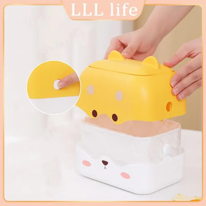 

Office Desktop Garbage Basket 17.5×12×15cm Tissue Box Cartoon Cheese Dog Storage Box Waste Bins Pp Cute Appearance Trash Bin