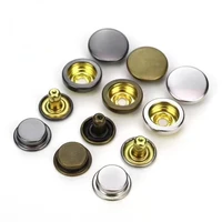 10 sets metal buttons leather snap fasteners 12mm 503 15mm 501 round color button no sewing for clothes