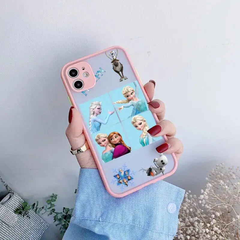 Чехол для iphone 13 12 11 Pro Max Mini XS 8 7 Plus X SE XR матовый светло-розовый чехол с принцессой