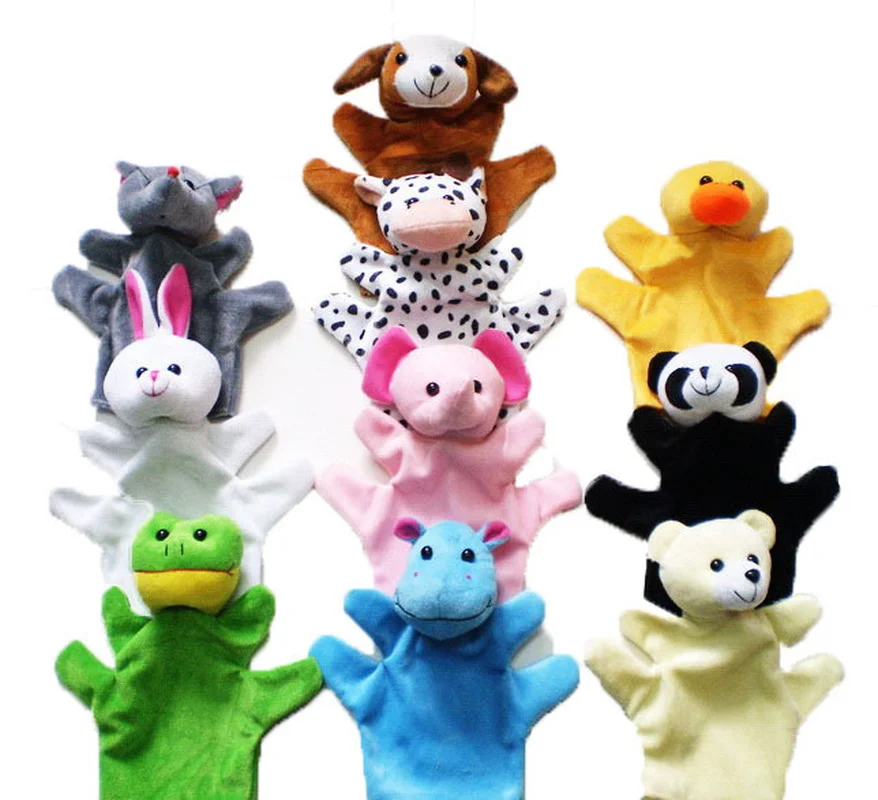 

Animal Hand Puppet 1pcs Stage Performance Plush Toy for Kids Children Adult Finger Puppets Glove Mouse Toys Panda Frog Pig Zebra