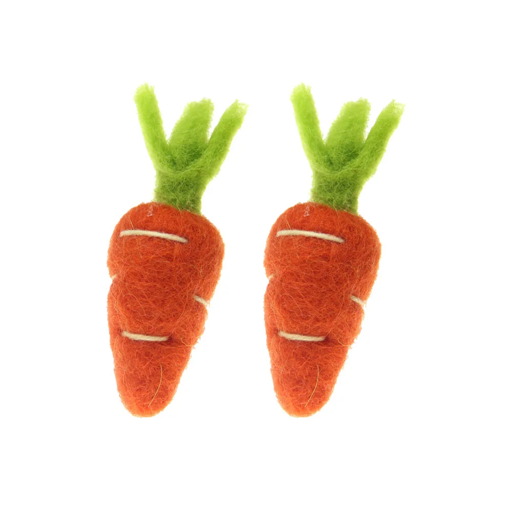 

2 Pcs Tools Felt Crafts Accessories Applique Radishes Clothing Brooches Parts Child Clothes