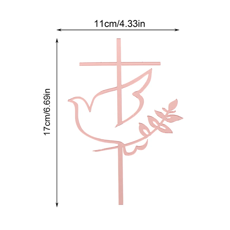 1 шт. топпер с крестом голубя для первого причастия минималистичная акриловая