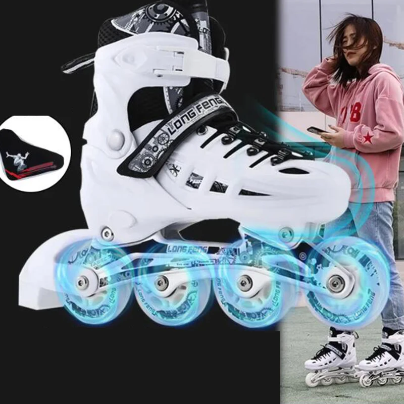 Professional Roller Skates Adult In-line Skating Skate  Patines Adult   Flash Wheel Roller Skates  Outdoor Sneak  Shoes