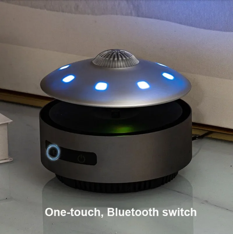 Фото Магнитный левитирующий сабвуфер, Bluetooth-динамик, плавающий НЛО, аудио с автоматическим подъемом, плавающий HIFI стереозвук, креативный подарок №2