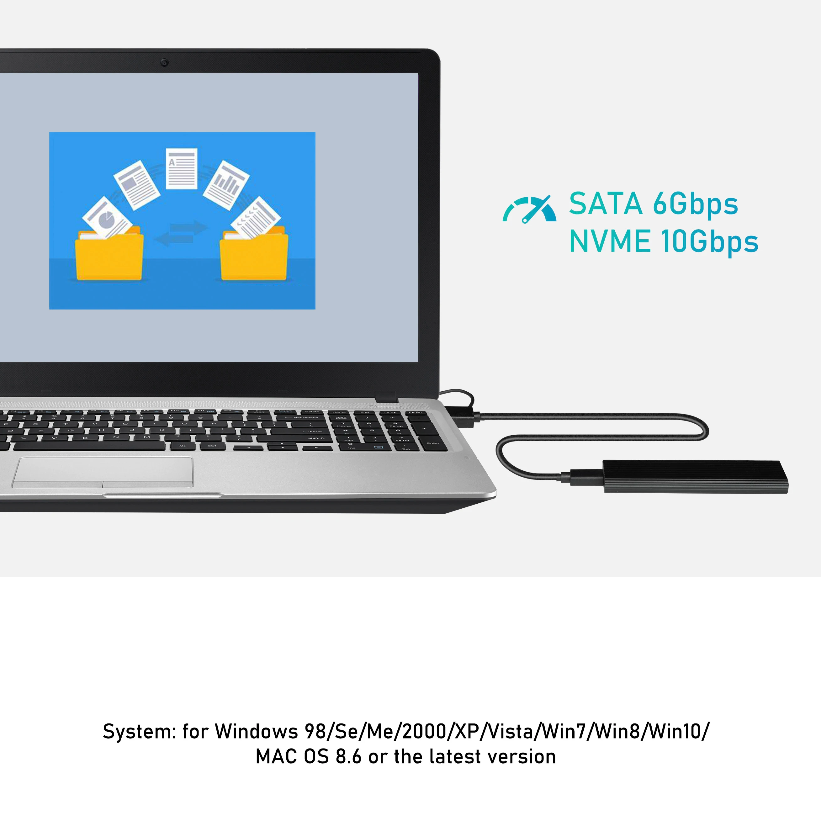 Dual Protocol M2 NVMe/SATA SSD Case 10Gbps HDD Box M.2 NVME NGFF SSD to USB 3.1 Enclosure for 22 x 30 42 60 80 M.2 Hard Disk images - 6