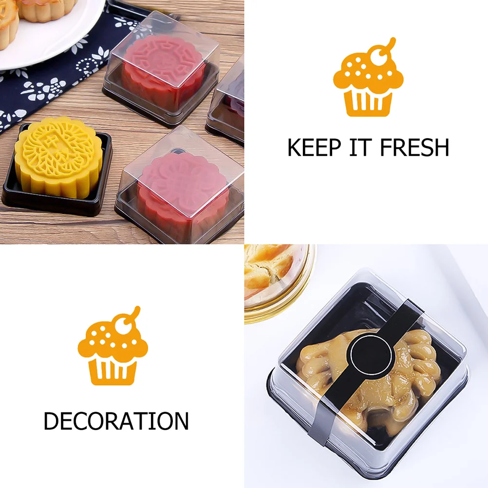 

Box Cake Cupcake Mini Holder Moon Packing Boxes Containers Dessert Mooncake Yolk Egg Container Muffin Puff Clear Macaron Single
