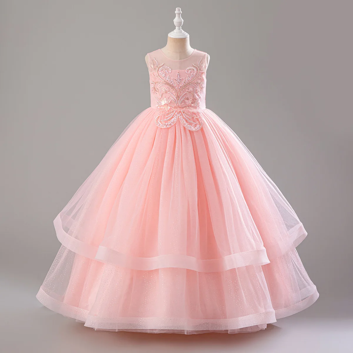 Потрясающее кружевное праздничное рождественское платье с аппликацией и