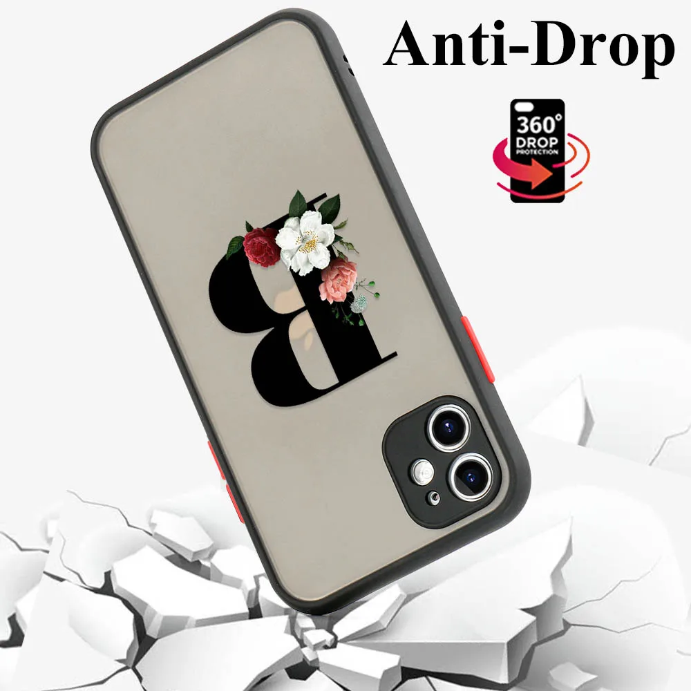 For Redmi 10 Case For Xiaomi Redmi Note 10 Pro Case Initial Letter Back Phone Cover For Redmi Note 7 8 9 10 11 Pro 9S 10S Fundas