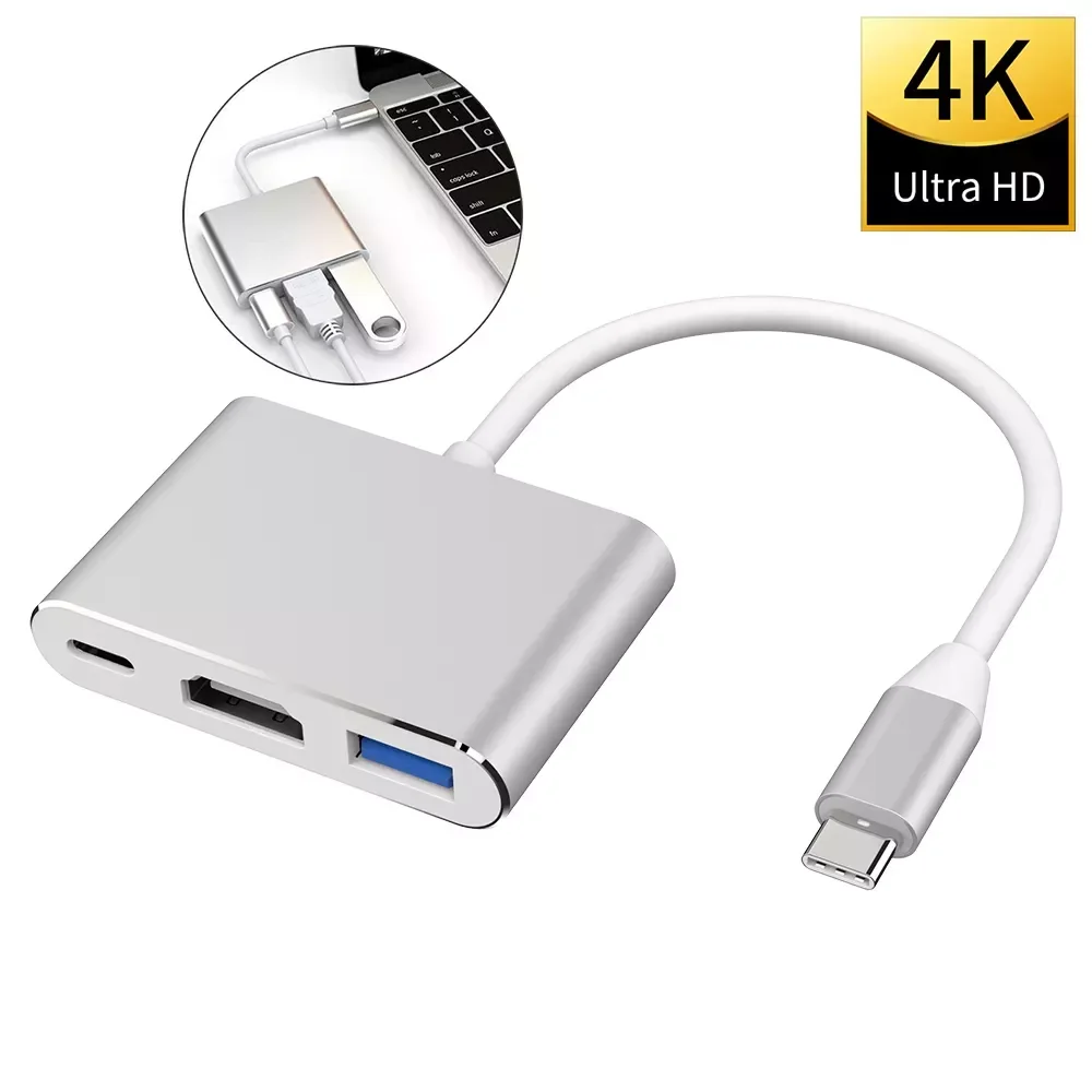 

NEW2023 in 1 Cable Converter iPad NS Usb 3.1 Type C To HDMI- 4K Adapter Cable External U Disk Converter