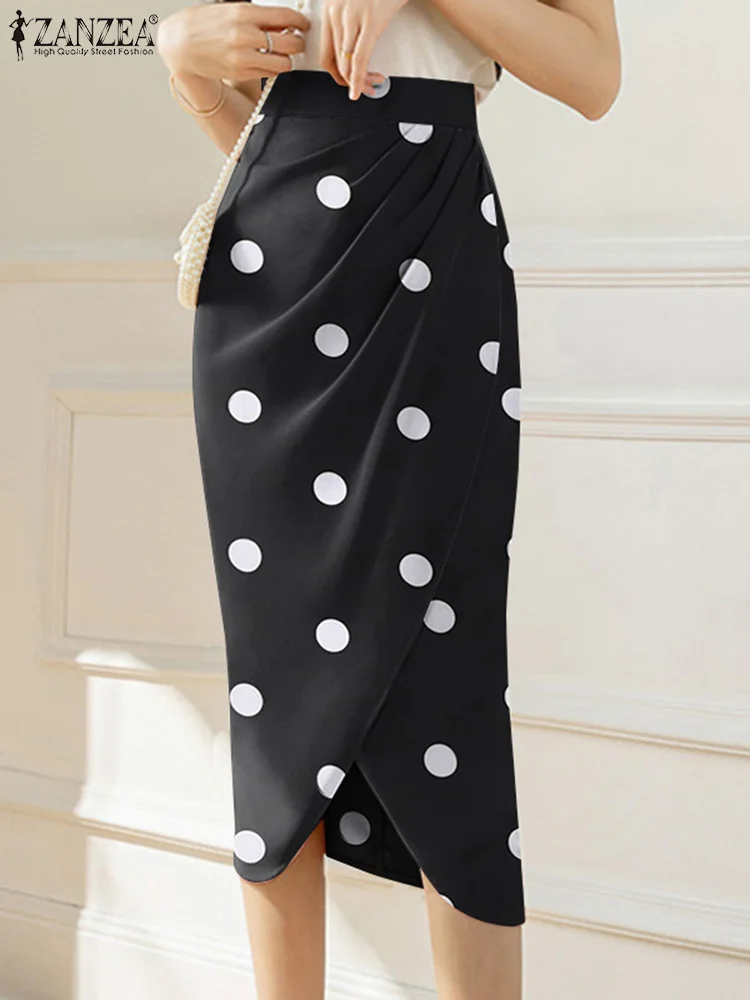 Юбка-миди ZANZEA женская с высокой талией повседневная облегающая Сексуальная