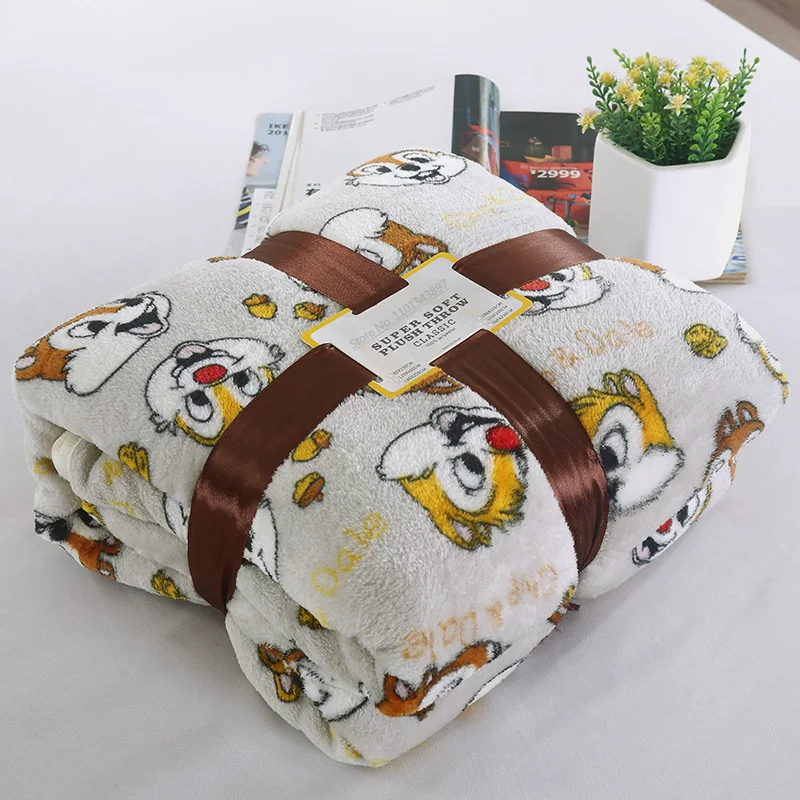 Disney Private Pluto Chip n Dale Lightweight Plush Queen Size Blanket on Bed Sofa Plane Flatsheet Bedding Throw Baby Blanket