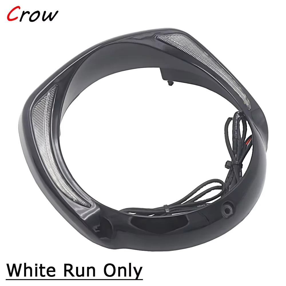 С янтарным указателем поворота, светодиодная фара, лицевая панель, козырек, декоративное кольцо для Harley CVO Touring Electra Glide Street Glide Tri Glide 2014-Up