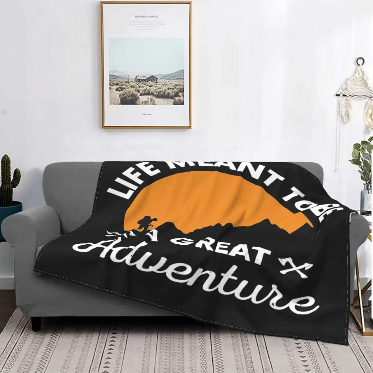 

Manta A cuadros de la vida para ser una gran aventura, colcha para cama, Edredon A cuadros de Anime, manta de lana, colcha de Pi