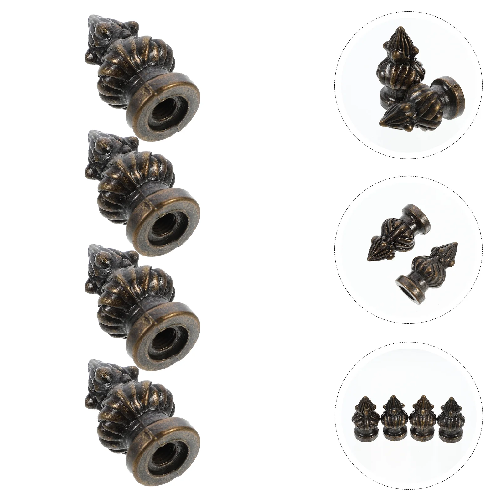 

4 шт. декоративная рамка из рога, декоративная головка, латунные ручки, верхняя часть лампы из цинкового сплава, металлическая зеркальная винтовая крышка