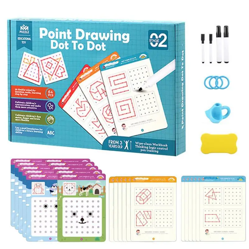 

Children Montessori Drawing Toy Pen Control Training Color Shape Recognition Game Set Toddler Learning Educational Toy