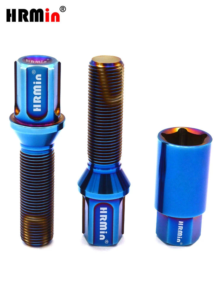 Титановый колесный болт HRmin Gr5 M12x1 5x28mm38mm Противоугонное длинное конусное сиденье