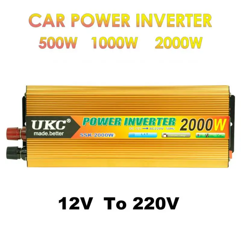 

Dc To Ac 12v To 220v 500w 1000w 2000w Car Inverter Portable Power Inverter For Phone Tablet With Led Display Voltage Converter