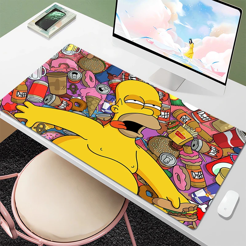 

Kawaii Mouse Pad Gaming S-Simpson Gamer Desk Setup Accessories Rubber Mat Deskmat Mousepad Anime Mause Pc Pads 900x400 Xxl Mice