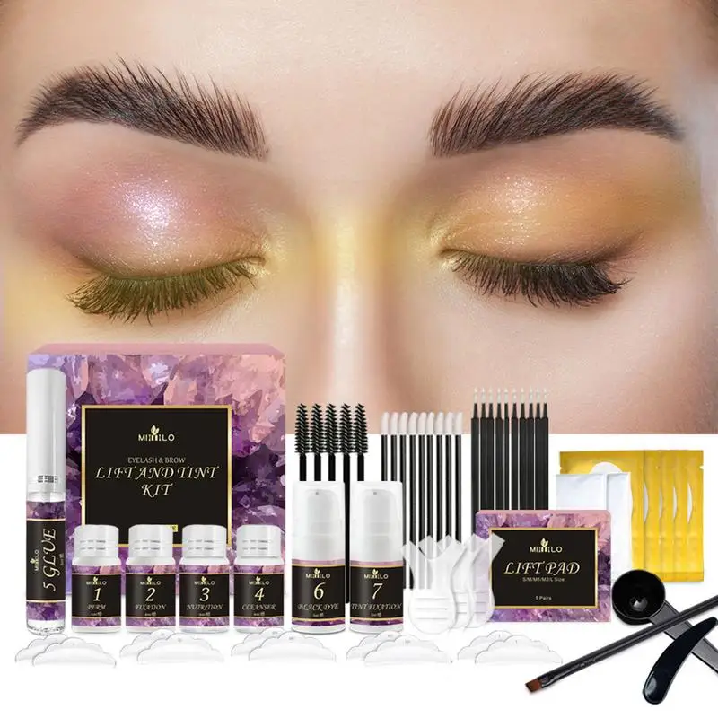 

Lifting Lashes Kit Lash Lifiting Curling Eyelash Perm Kit Eye Makeup Eyelash Eyebrow Dye Tint Combination Eyelash Enhancer 2022