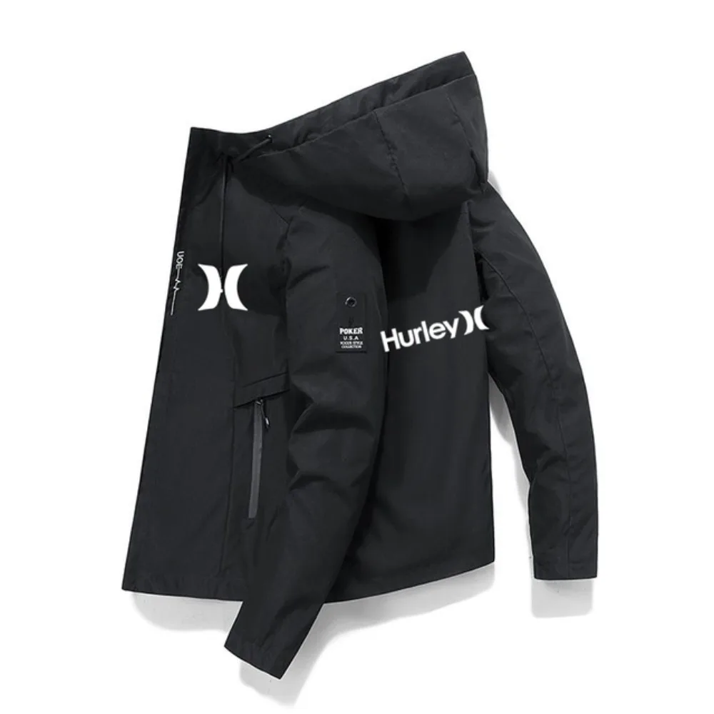 

Outdoor camping hiking jacket 2023 Hurley new men's spring and autumn breathable waterproof hoodie windbreaker adventureYK8