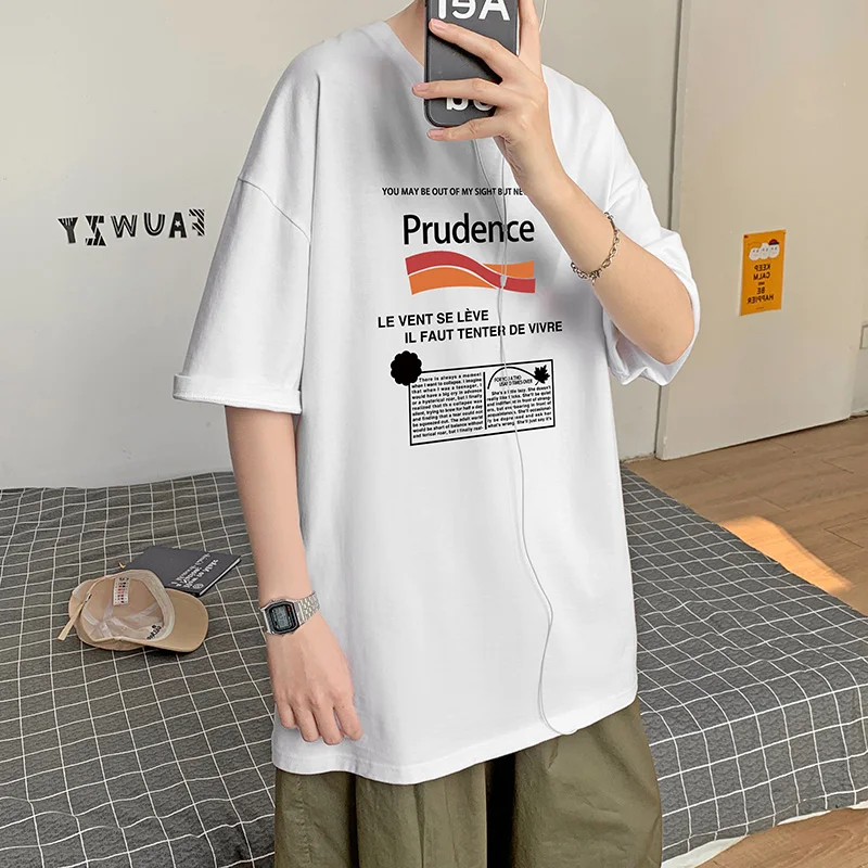 

Футболка мужская оверсайз с надписью, хлопок, Повседневная модная рубашка, уличная одежда, 5XL, лето