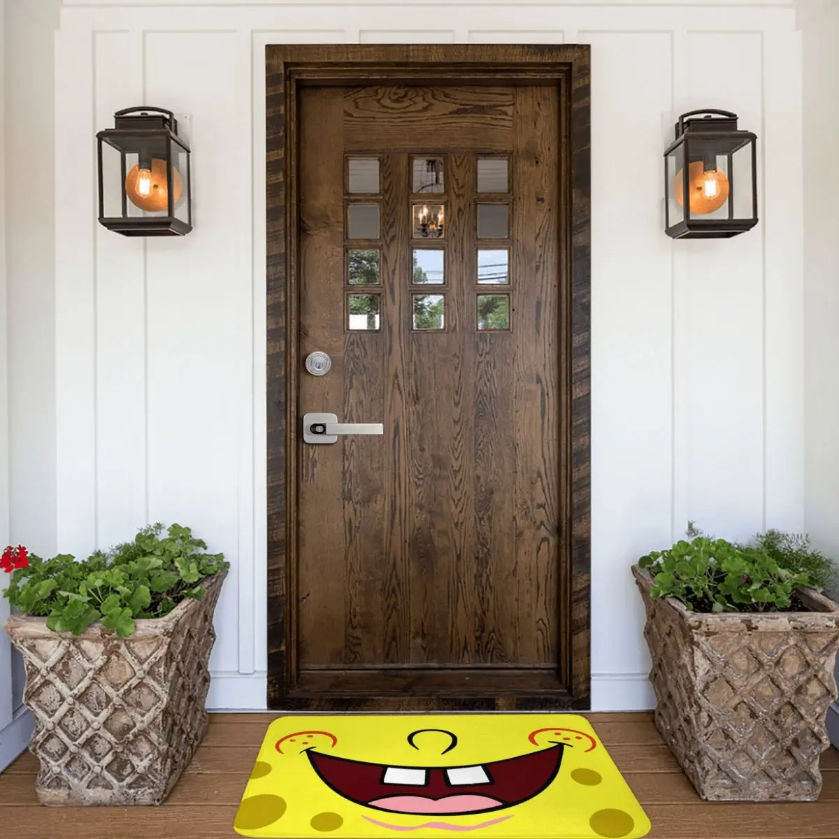 Противоскользящий коврик для ванной комнаты с изображением лица |