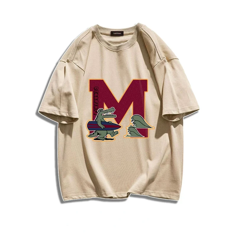 

Summer Men's T-shirt 2022 New Arrival Solid Color Anime Printing T-shirt Oversized High-Quality Texture Cotton Short-Sleeved Top