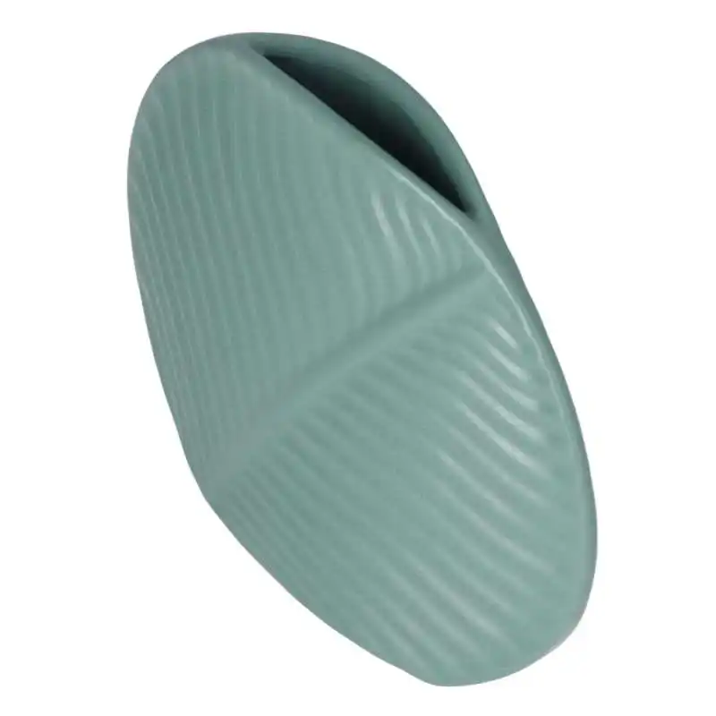 

Стеклянная ваза с узором листьев, керамическая ваза в скандинавском стиле, темно-зеленая плоская форма листьев, противоскользящая фарфоров...